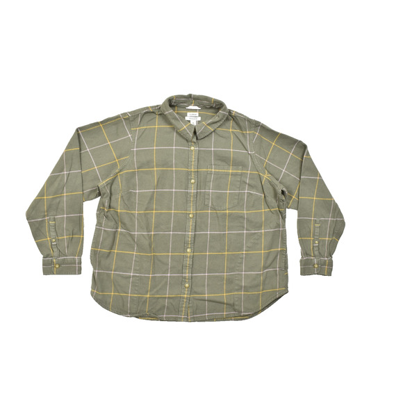 L.L. Bean Relaxed Fit Plaid Flannel Shirt Plus Size 1X Womens 521038 - Picture 1 of 8